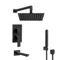 Matte Black Tub and Shower Faucet Set with Handheld, Rain Shower Head